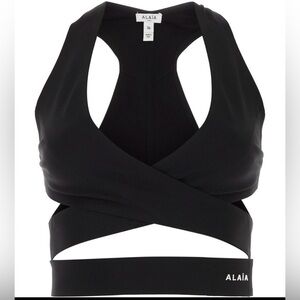 Alaia Black Criss-Cross Sleeveless Wrap Vest - Size 36 FR / 2 US